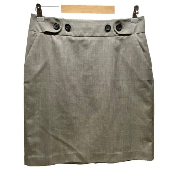 Banana Republic Pencil Skirt Women’s Size 6 Striped Gray Back Slit Office Career - Picture 1 of 8
